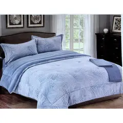 MINGDA - Set de Edredón 2 pz piel de ángel con piel 5 piezas invierno