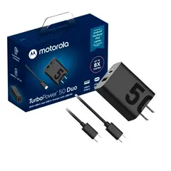 MOTOROLA - Cargador Dual Turbo Power 50W cable tipo USB C a USB C