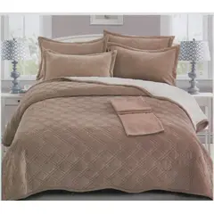 MINGDA - Set de cubrecama 2 pz carnero con piel de ángel 5 piezas