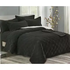 MINGDA - Set de cubrecama 2 pz carnero con piel de ángel 5 piezas