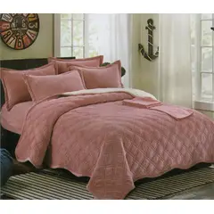 MINGDA - Set de cubrecama 2 pz carnero con piel de ángel 5 piezas