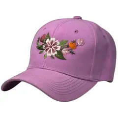 GENERICO - Gorra Casual unisex bordado clasica de drill rosada con diseño floral
