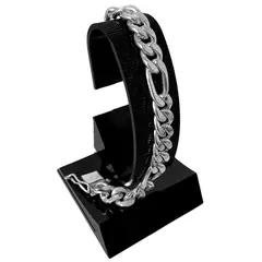 GENERICO - Pulsera Hombre Fígaro 5x1 Regalo Novio Papá Plata 950