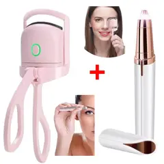 OEM - Kit 2 en 1 Rizador de Pestañas Termico + Depilador de Cejas