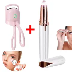 OEM - Kit 2 en 1 Rizador de Pestañas Termico + Depilador de Cejas