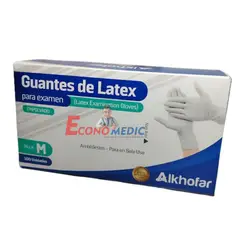 ALKHOFAR - GUANTES DE LATEX TALLA M X 100 UND -