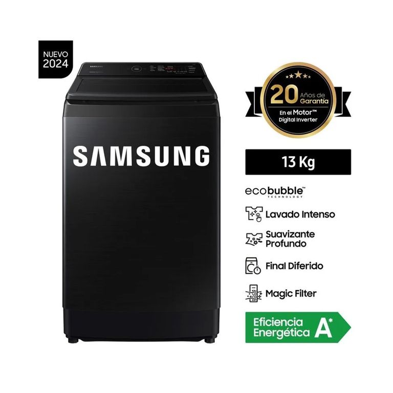LAVADORA ECOBUBBLE 13 KG WA13CG5441BVPE NEGRO