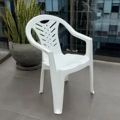 HOGARMAS - Silla Anatómica Con Brazo Blanca Confort