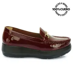 VIALE - Zapato Mocasín Casual DOM-2508 Cherry Cuero