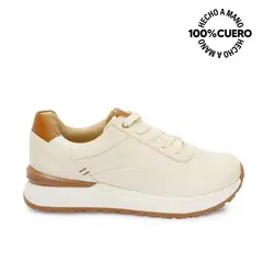 VIALE - Zapatilla Casual TERI-2501 Hueso Cuero