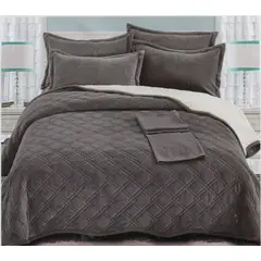 MINGDA - Set de cubrecama 2 pz carnero con piel de ángel 5 piezas