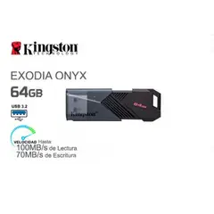 KINGSTON - Memoria Usb 3-2 64 Gb Exodia Onyx