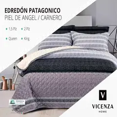 VENEZIA - Set de Edredón QUEEN Patagonico Piel de Angel C/ Carnero de 5 Piezas