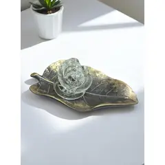 MAP DESIGN HOME - Adorno Centro de Mesa Hoja Antique 26x14x09 cm