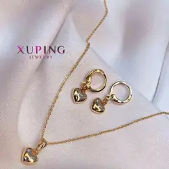 GENERICO - Set Colgante Collar más Arete Corazón Xuping Exclusivo Regalo