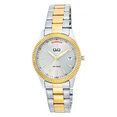 Q AND Q - Reloj Para Mujer Dorado Plateado metal Fechero QQ