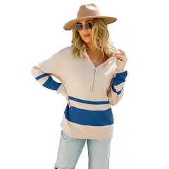 TIOZONEY - Sudadera con mangas de punto para mujer