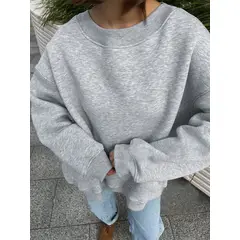 TIOZONEY - Sudadera suelta de cuello redondo para mujer