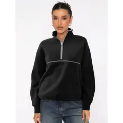 TIOZONEY - Sudadera con media cremallera para mujer