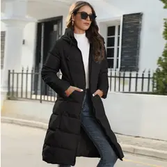 TIOZONEY - Parka Manga Larga Mujer - Negro