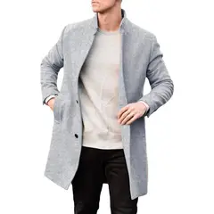 TIOZONEY - Gabardina de cuello para hombres