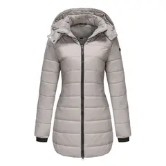TIOZONEY - Parka Manga Larga Mujer - Gris