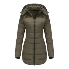 TIOZONEY - Parka Manga Larga Mujer - Verde