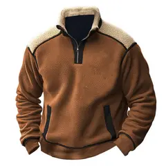 TIOZONEY - Sudadera de hombre con cremallera y cuello alto