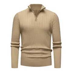 TIOZONEY - Suéter de hombre con media cremallera