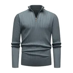 TIOZONEY - Suéter de hombre con media cremallera