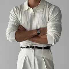 TIOZONEY - Suéter de manga larga de punto para hombres