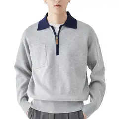 TIOZONEY - Camisa de solapa de manga larga para hombres.