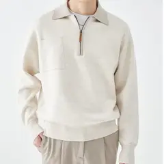 TIOZONEY - Camisa de solapa de manga larga para hombres.