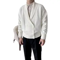 TIOZONEY - Chaqueta de suéter de lana para hombres