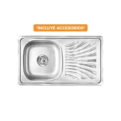 FRATELLI - LAVADERO DE COCINA ACERO CON ESCURRIDERO SATINADO LD-9643