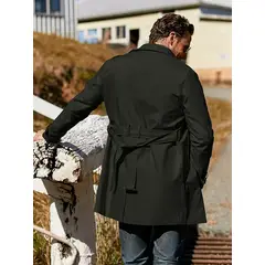 TIOZONEY - Abrigo a prueba de viento casual para hombres