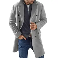TIOZONEY - Gabardina de cuello para hombres