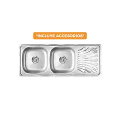 FRATELLI - LAVADERO DE COCINA DOBLE POZA CON ESCURRIDERO LD-12050