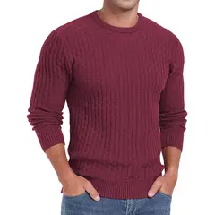 TIOZONEY - Suéter de hombre con cuello redondo