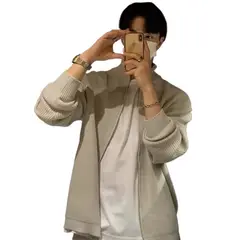 TIOZONEY - Suéter grueso de punto sólido para hombres