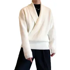 TIOZONEY - Chaqueta de suéter de lana para hombres