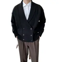 TIOZONEY - Chaqueta de suéter de lana para hombres