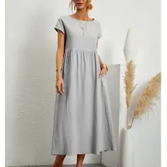 TIOZONEY - Vestido Largo Algodón Mujer