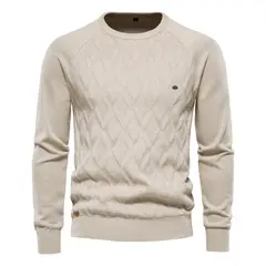 TIOZONEY - Sweater para hombre - crema