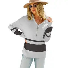 TIOZONEY - Sudadera con mangas de punto para mujer