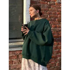 TIOZONEY - Sudadera suelta de cuello redondo para mujer