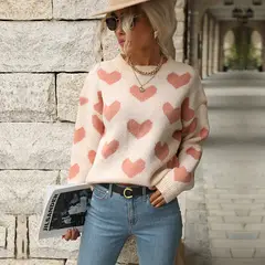 TIOZONEY - Sweater Cuello Alto con diseño para mujer