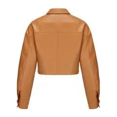 TIOZONEY - Chaqueta de PU holgada para mujer