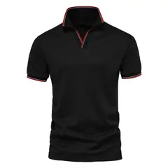 TIOZONEY - Polera Polo Básica Negro