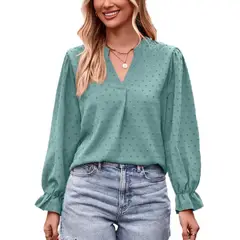 TIOZONEY - Blusa para Mujer Verde